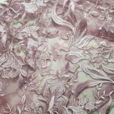 Ткань Сетка с вышивкой (лиловый)